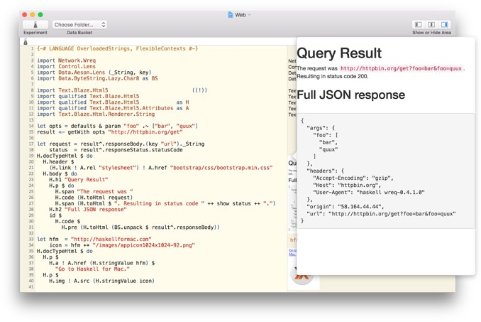 Using wreq package for network API exploration