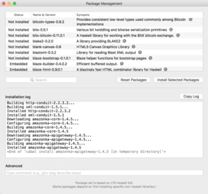 Package Management window