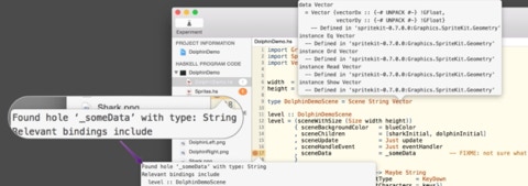 Popovers providing information of imported definitions and inferred type information
